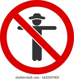 No scarecrow vector icon. Flat No scarecrow pictogram is isolated on a white background.