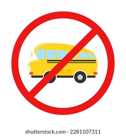 No School Bus Sign on White Background
