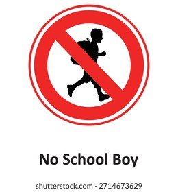 No Schoolboy Vector icon which can easily modify or edit

