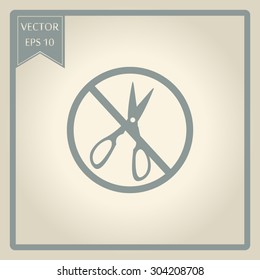 no Scissors icon isolated 