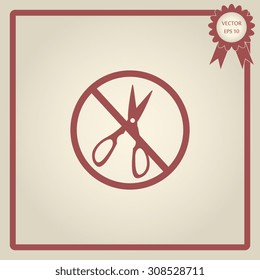 no Scissors icon isolated 