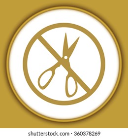 no Scissors icon isolated 