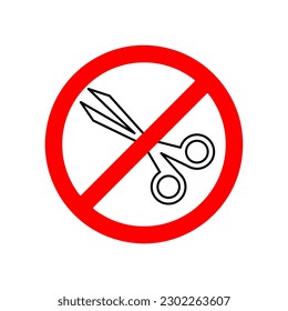 No scissors Icon, no Scissors icon isolated on white background..eps