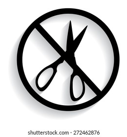 no Scissors icon isolated with shadow