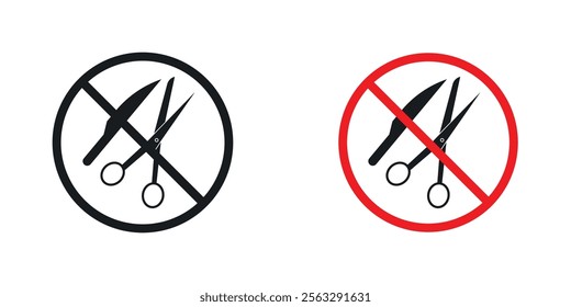No scissors or no knives sign pack for app and website ui designs.