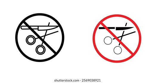 No scissors or no knives sign vector graphic pack