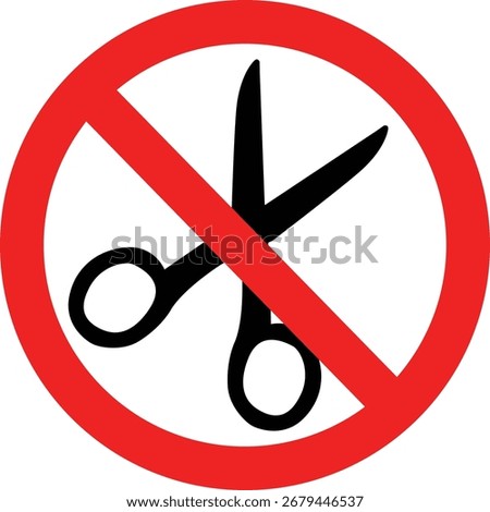 No scissors sign. Scissors forbidden symbol. Scissors is prohibited. flat style.