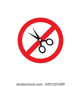 No scissors sign icon design, isolated on white background, vector illustration