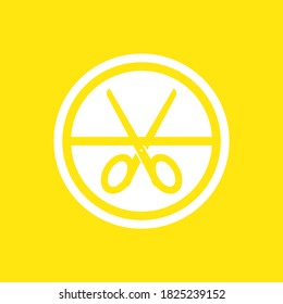 No scissors sign on colored background. Vector illustration