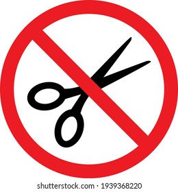 No scissors sign. Sharp objects not allowed here. Safety signs and symbols.