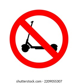 no scooter icon. no Kick scooter icon. The red circle prohibiting road singconcept