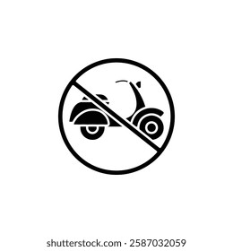 no scooter icon Simple thin line logo