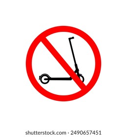 Ningún icono de scooter. Parada de scooters y bicicleta eléctrica. El acceso a la scooter no. Vector