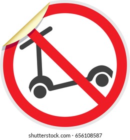 No scooters sign in vector depicting banned activities