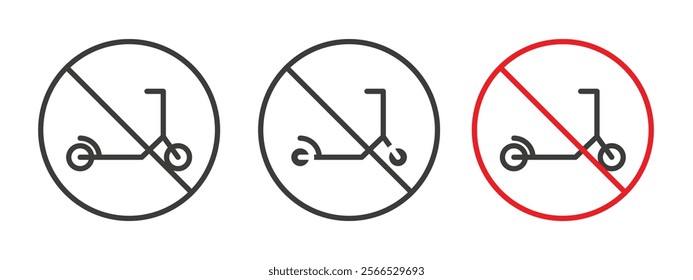 No scooters signs collection for website design, app, UI design.