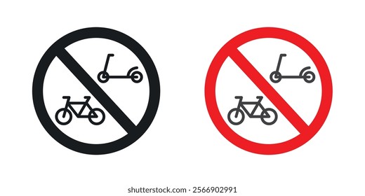 No scooters signs set in black and colored