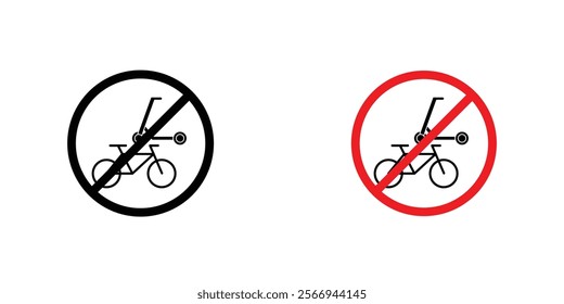 No scooters signs. vector signs set