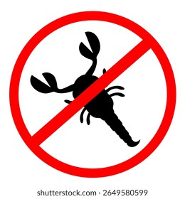 No scorpion icon. No antropoda for house concept clip art. No antropoda repellent vector illustration for digital or printable eps