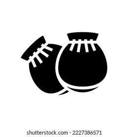no scratch mittens baby cloth glyph icon vector. no scratch mittens baby cloth sign. isolated symbol illustration