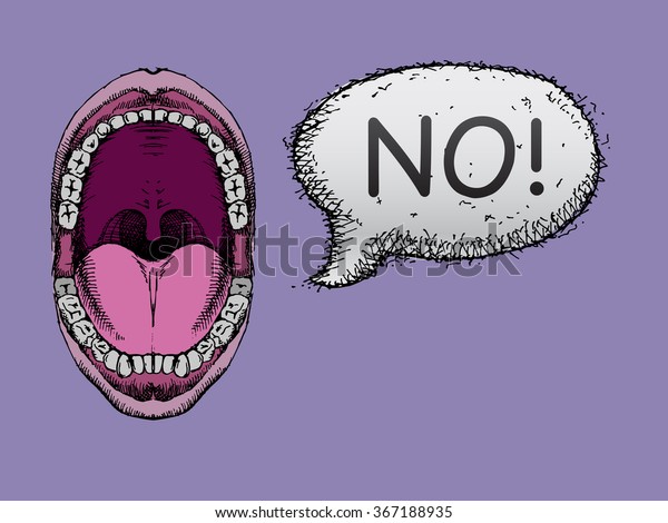 No Screaming Mouth Cartoon Style Vector Stock Vector (Royalty Free ...