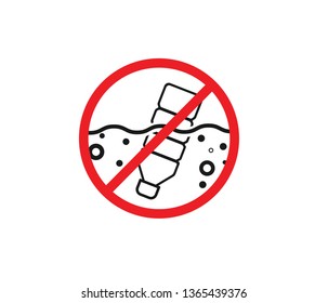 No sea waste using plastic material sign
