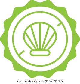 no seafood free green stamp outline badge icon label isolated rounded vector on transparent background