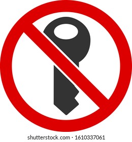 No secret key vector icon. Flat No secret key pictogram is isolated on a white background.