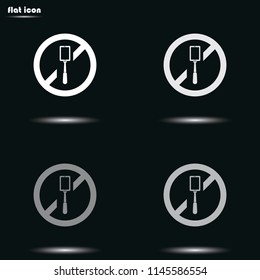 No selfie flat grayscale vector icon. Selfie forbidden illustration.