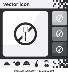 No selfie flat set of buttons vector icon. Selfie forbidden illustration.