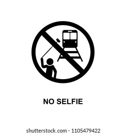 no selfie icon. Element of railway signs for mobile concept and web apps. Detailed no selfie icon can be used for web and mobile. Premium icon on white background