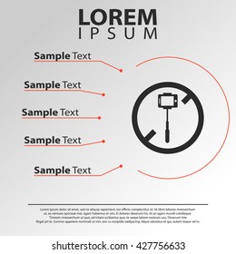 no selfie icon. selfie forbidden infographics template
