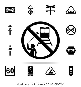 no selfie icon. Railway Warnings icons universal set for web and mobile