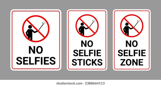 No hay ilustración vectorial de colección de signos selfie