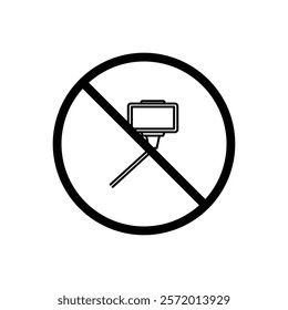No selfie sign vector in black colors