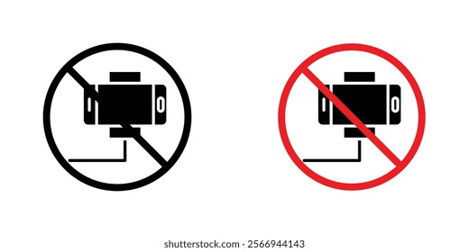 No selfie signs. vector signs set