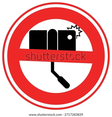 No Selfie Stick Vector icon which can easily modify or edit

