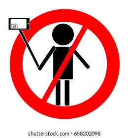 No selfie symbol isolated on white background. Vector illustration.