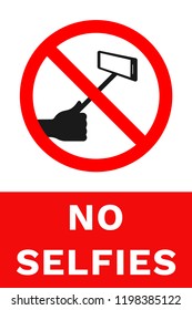 NO SELFIES sign. Banner. Vector.