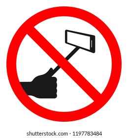 NO SELFIES sign. Vector.