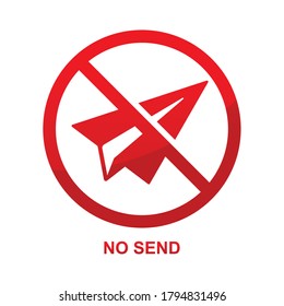 No hay ningún signo de envío aislado en la ilustración del vector de fondo blanco.