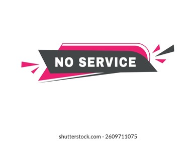 No service banner, vector icon label web element. Modern template for announcement.