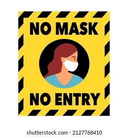 No service without face mask sign concept vector illustration.
