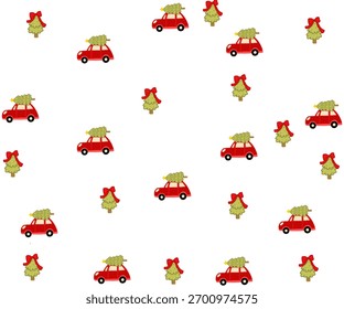 No Sew Christmas Pattern With Beautiful Winter Decor Background.