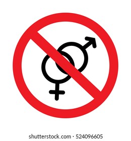 No Sex Sign On White Background.