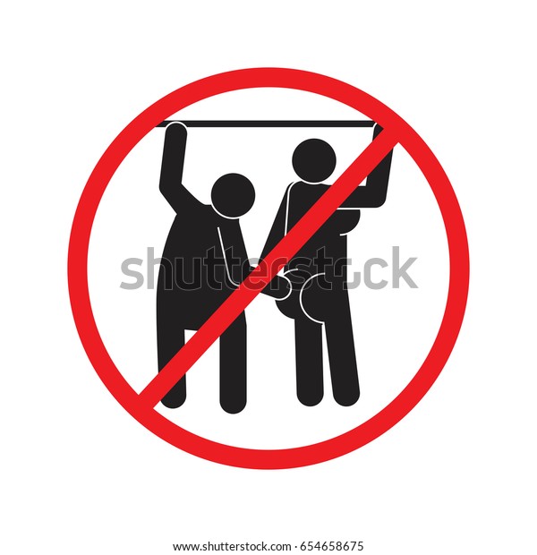 No sexual abuse sign. Stop harassment.\
Prohibition symbol. Vector\
illustration.
