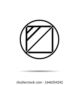 No shade, rectangle icon. Simple thin line, outline vector of laundry ban, prohibition, forbiddance icons for ui and ux, website or mobile application