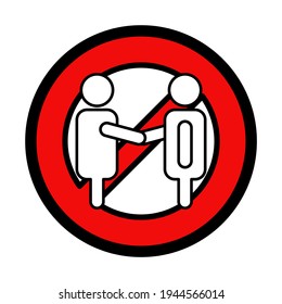 No shake hands sign, vector illustration of life after new normal, warning to prevent disease transmission, can be used for logos, mascots, websites etc.