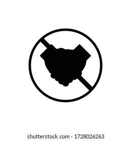 No Shake Hands vector icon illustration.Don't shake hands for virus prevention, avoiding handshake vector illustration.