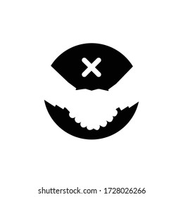 Icono vectorial sin manos de agitación.No agite las manos para la prevención de virus, evitando la ilustración vectorial de apretón de manos.