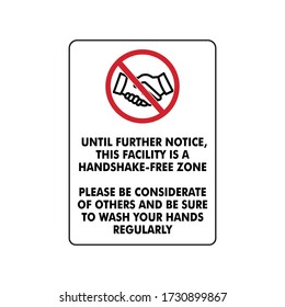No Shakehand sign infographic vector 